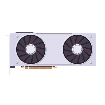 white gpu with dual fans clip art preview