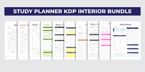 Study planner bundle, kdp interior