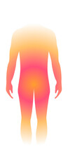 Human aura gradient shape. Woman man silhouette abstract shape.