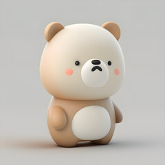 Cute bear character design generative ai