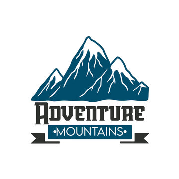 adventure mountain logo in vector template
