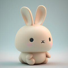 Cute rabbit character design generative ai