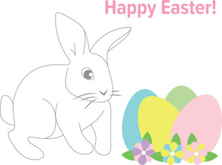 Happy Easter cute bunny greeting card