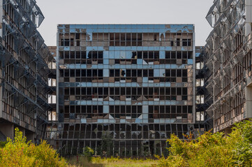 Unfinished hospital building in Zagreb, Croatia