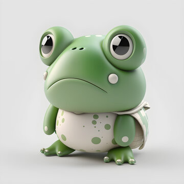 Cute frog character design generative ai
