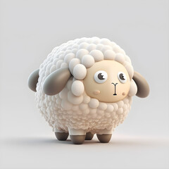 Cute sheep character design generative ai