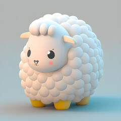 Cute sheep character design generative ai