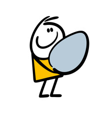 Happy easter hunter found big heavy painted egg.