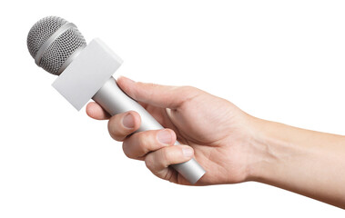 Hand with microphone cut out