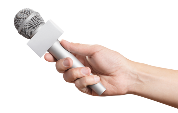 Hand with microphone cut out