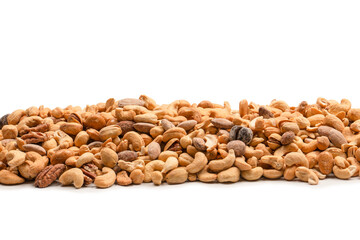 A group of almonds, pistachios, walnuts, macadamia, cashews.