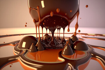Fototapeta na wymiar melted chocolate, Generative AI