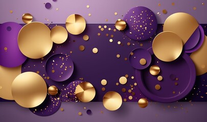  a purple and gold background with circles and dots on it, and a purple and gold background with circles and dots on it, and a purple background with gold dots.  generative ai