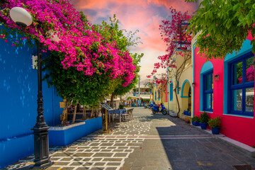 Beautiful street view in Kos Island. Kos Island is populer tourist destination in Greece.