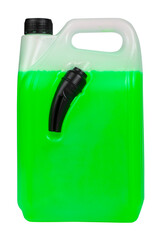 Bottle oil or screenwash canister can antifreeze liquid container isolated on the white background
