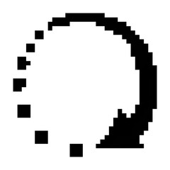 Rotation arrow icon refresh icon black-white vector pixel art icon	