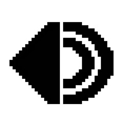 Volume button icon black-white vector pixel art icon	