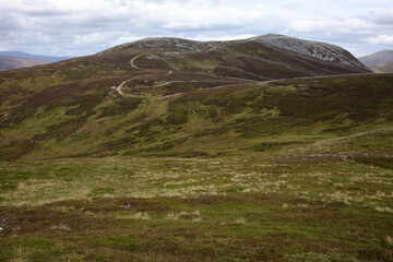 The cairnwell munros - Glenshee ski centre on the A93 - Braemar - The cairngorms - Aberdeenshire - Scotland - UK