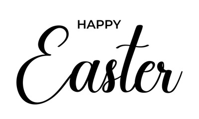 Happy Easter vector calligraphy text. Happy Easter greeting card. Modern Handwritten type isolated on white background. Vector EPS 10
