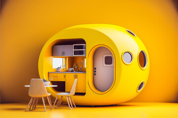 Concept d'habitat minimaliste - Tiny house - Générative IA