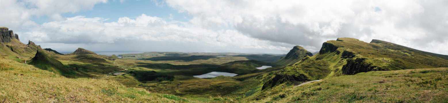 Panoramblick vom Quiraing auf der Isle of Skye in Schottland