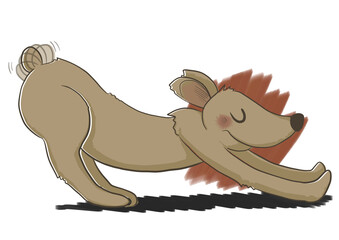 Stretching Dog cartoon
