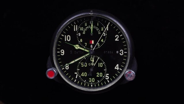 Watch Aviation Aircraft Chronograph Close-up.