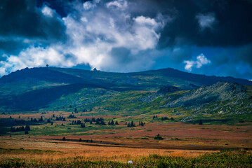 landscape with mountains and clouds