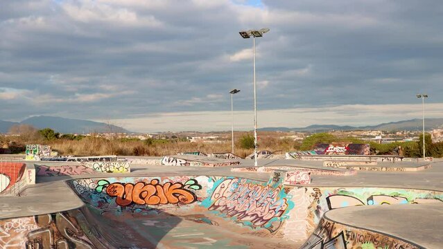 Skatepark in Barcelona Catalonia, Spain