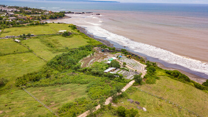 Fototapeta na wymiar Aerial view of building site near Nyanyi beach. Bali, Indonesia.