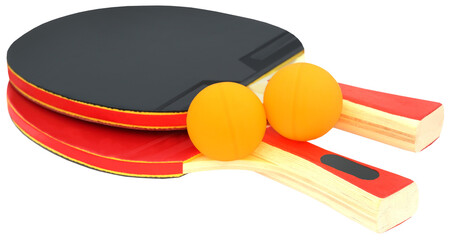 Table tennis bats and ball