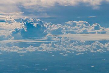 Aerial view of clouds over the Southern United States