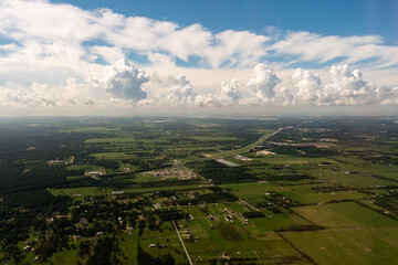 Aerial view of clouds over the Southern United States