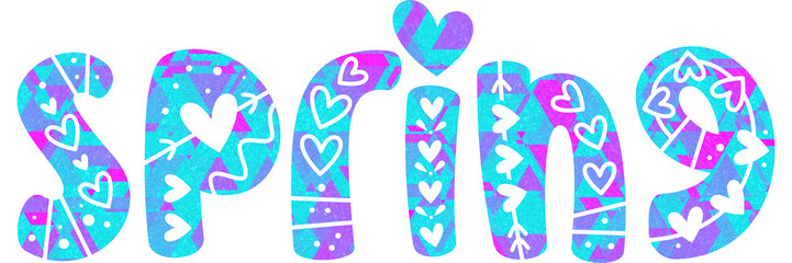 Hello Spring lettering phrase on blank background. Modern calligraphy inspirational quote. Vector illustration. 