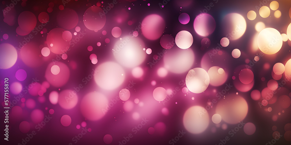Wall mural shiny magenta bokeh background -ai generative