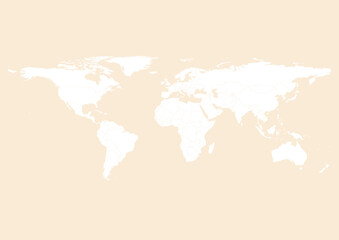 Vector world map - with Antique White color borders on background in Antique White color. Download now in eps format vector or jpg image.