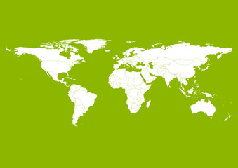 Vector world map - with Apple Green color borders on background in Apple Green color. Download now in eps format vector or jpg image.
