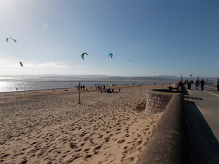 Kitesurfing at the beach