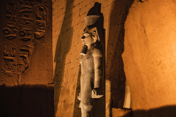 Statue of Ramses the Second outside Luxor Temple with Obelisk