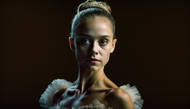 Fototapeta portrait of a ballerina woman AI generative