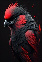 red and black macaw