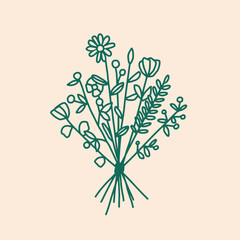 Bouquet de fleurs, vegetal, vecteur, illustration, illustratif, petales, marguerite, feuilles, plantes , vectoriel 