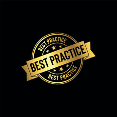 Best Practice Golden Stamp Seal Vector Template