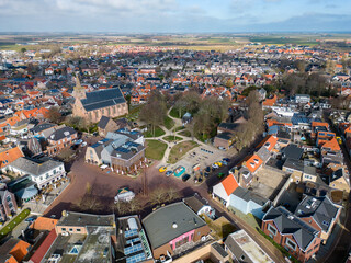 City centre of Den Burg on the Dutch island of Texel