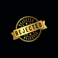 Rejected Golden Stamp Seal Vector Template