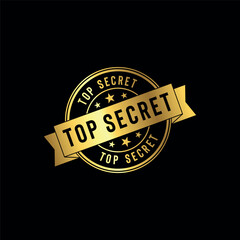 Top Secret Golden Stamp Seal Vector Template