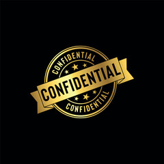 Confidential Golden Stamp Seal Vector Template
