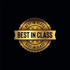 Best in Class Golden Stamp Seal Vector Template