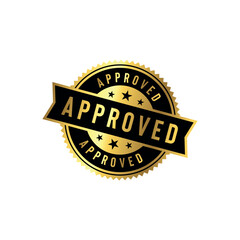 Approved Golden Stamp Seal Vector Template