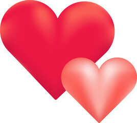 3 Hearts on transparent background Love Concept